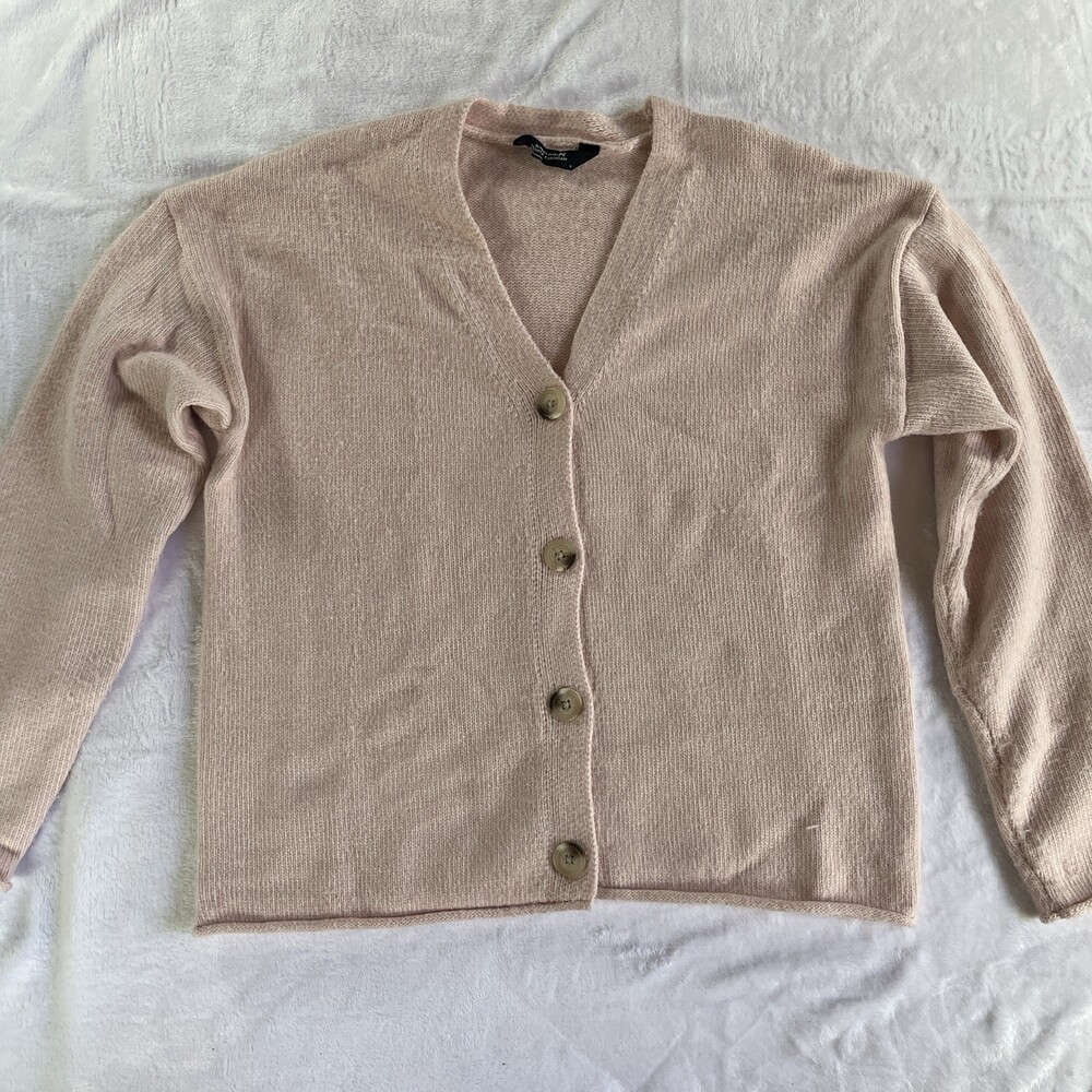 Member's Mark Womens S Pink Cardigan Coquette Grannycore Pastel Knit Sweater